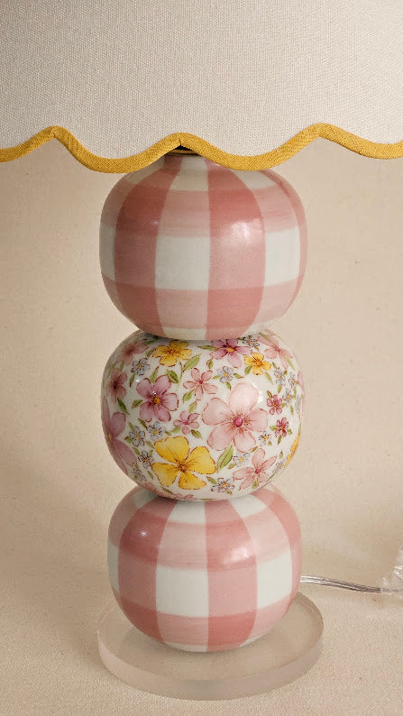 Abajur Joana Vichy & Floral